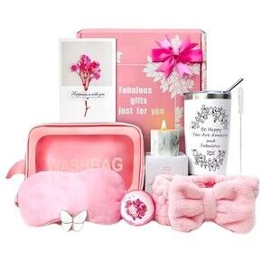 Womens Gift Box Tumbler Candle Eye Mask Bath Bomb Bag Teacher Mom Anniversary S